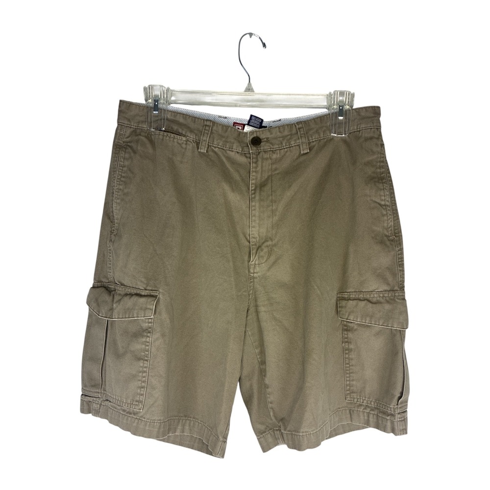 Chaps Mens Brown Cotton Ripstop Canvas Cargo Shorts Size 36 Utility Outdoors